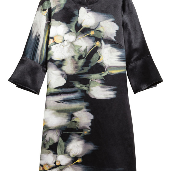 H & M Conscious Collection 39% Silk & 69% Linen peony dress - Picture 3 of 7